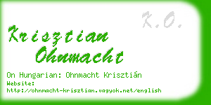 krisztian ohnmacht business card